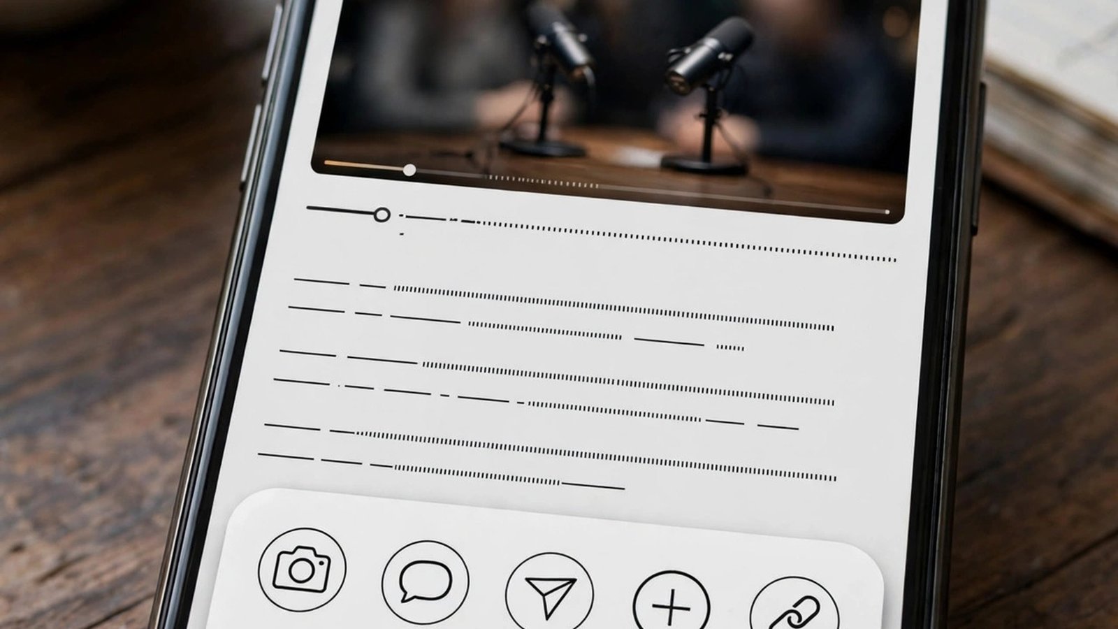 Podcast clip with captions shared on social media