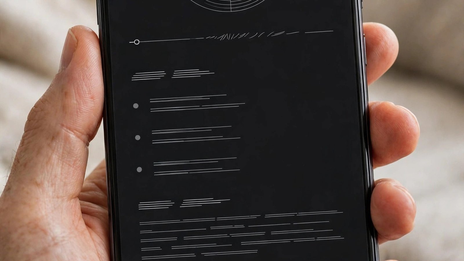 Podcast episode with chapters on a phone