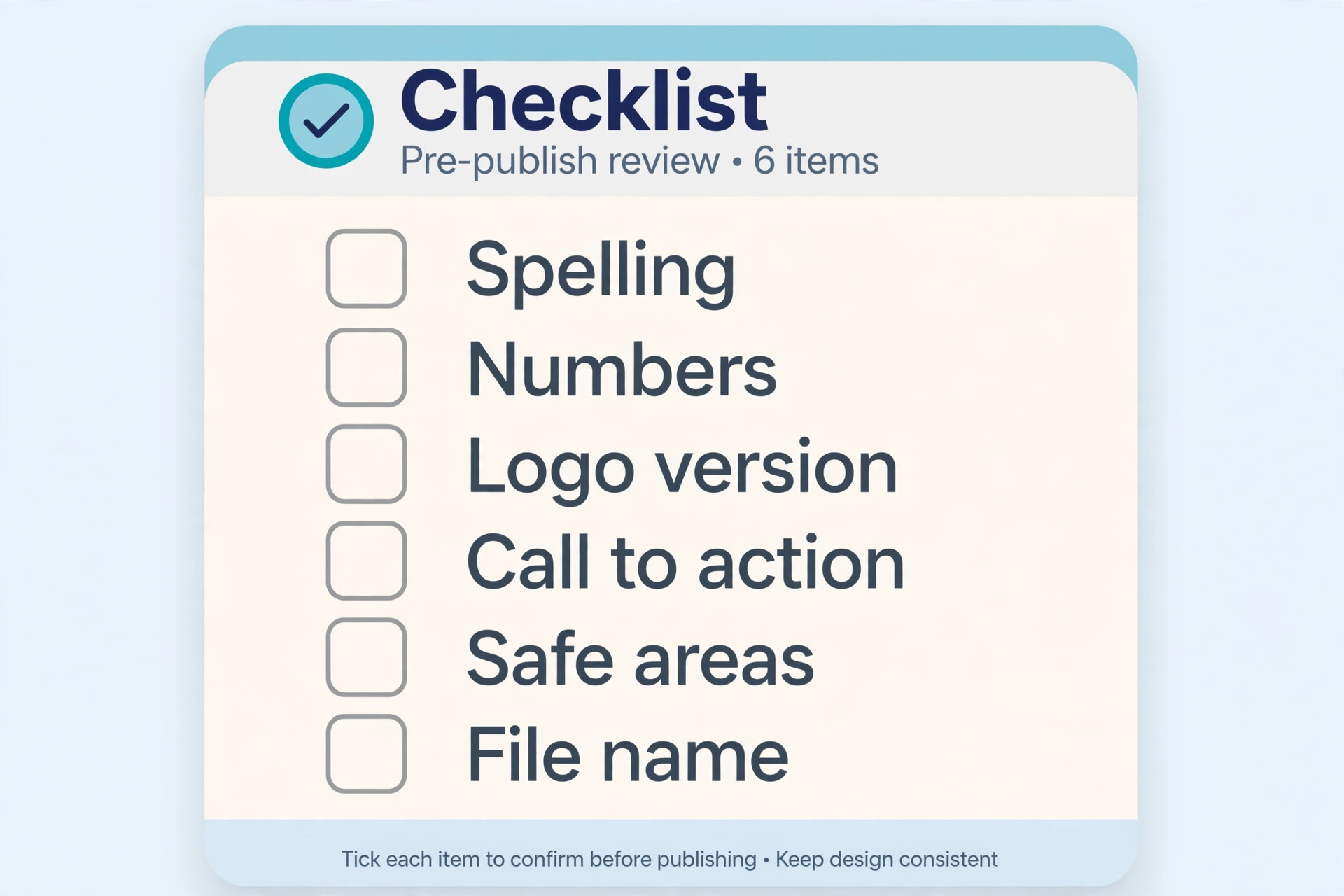 Pre publish checklist for Figma social media posts
