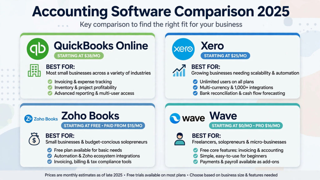 Best accounting software for small business pricing comparison