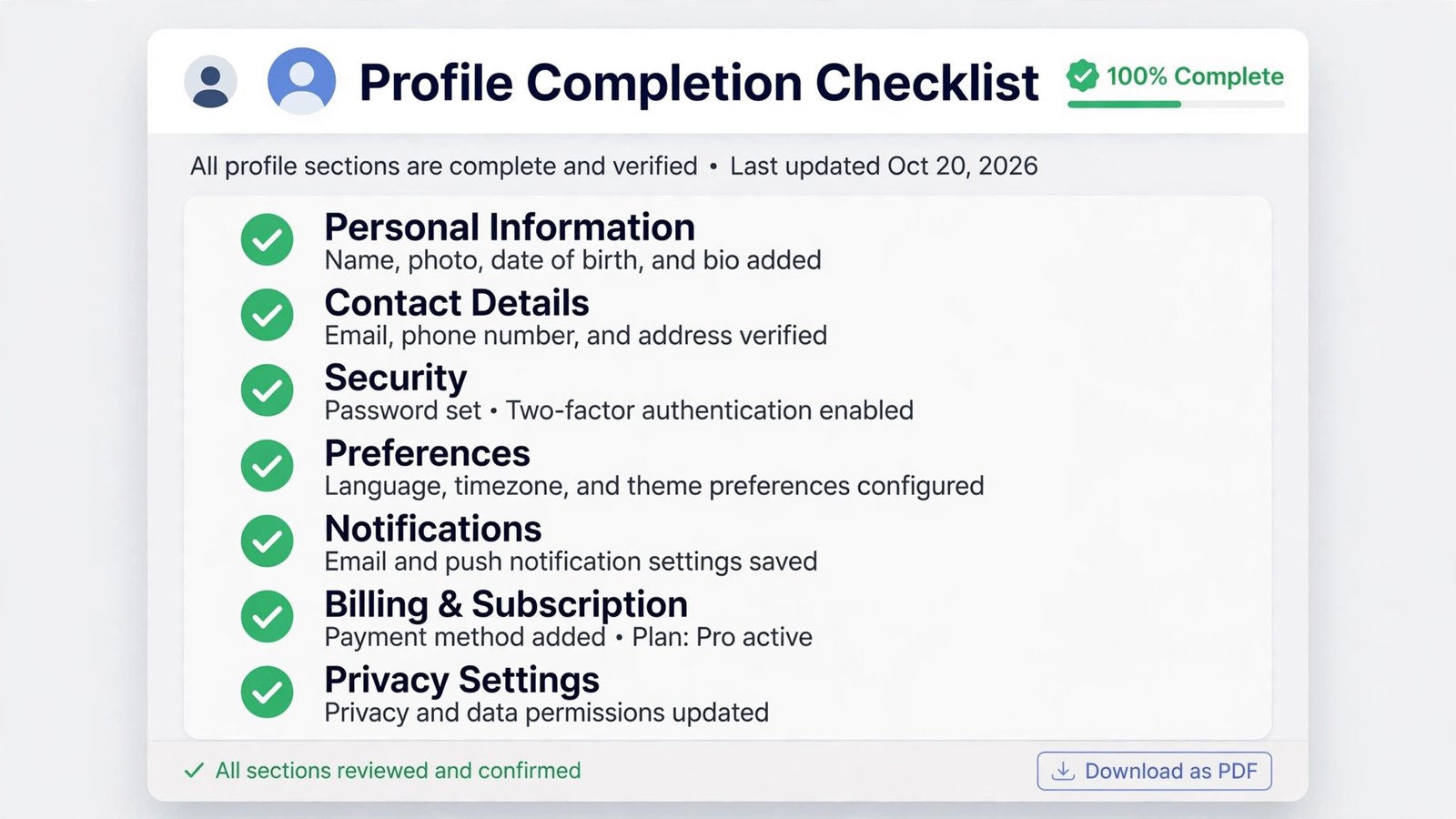 Final checklist to optimize LinkedIn profile with AI before publishing