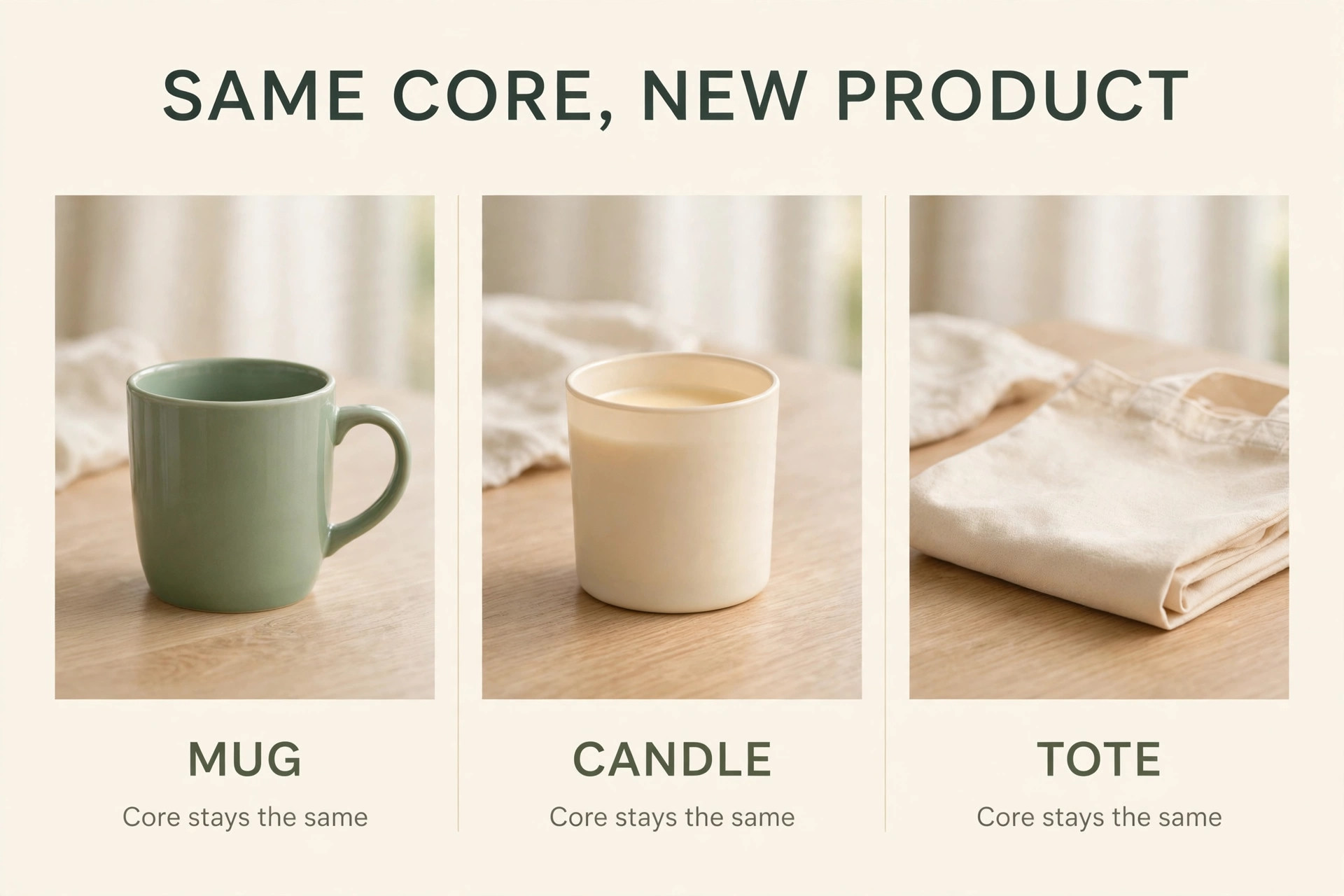 Prompt core comparison across three product variants