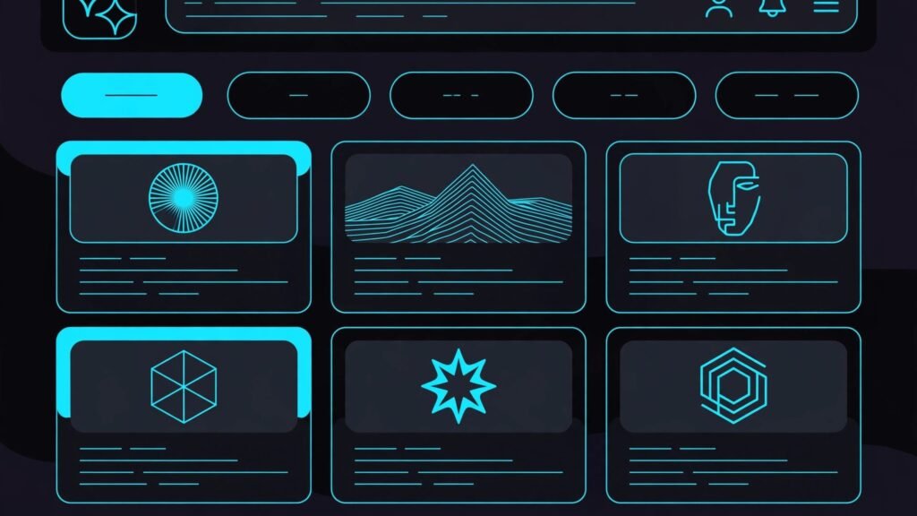 Prompt marketplace with prompt cards and examples