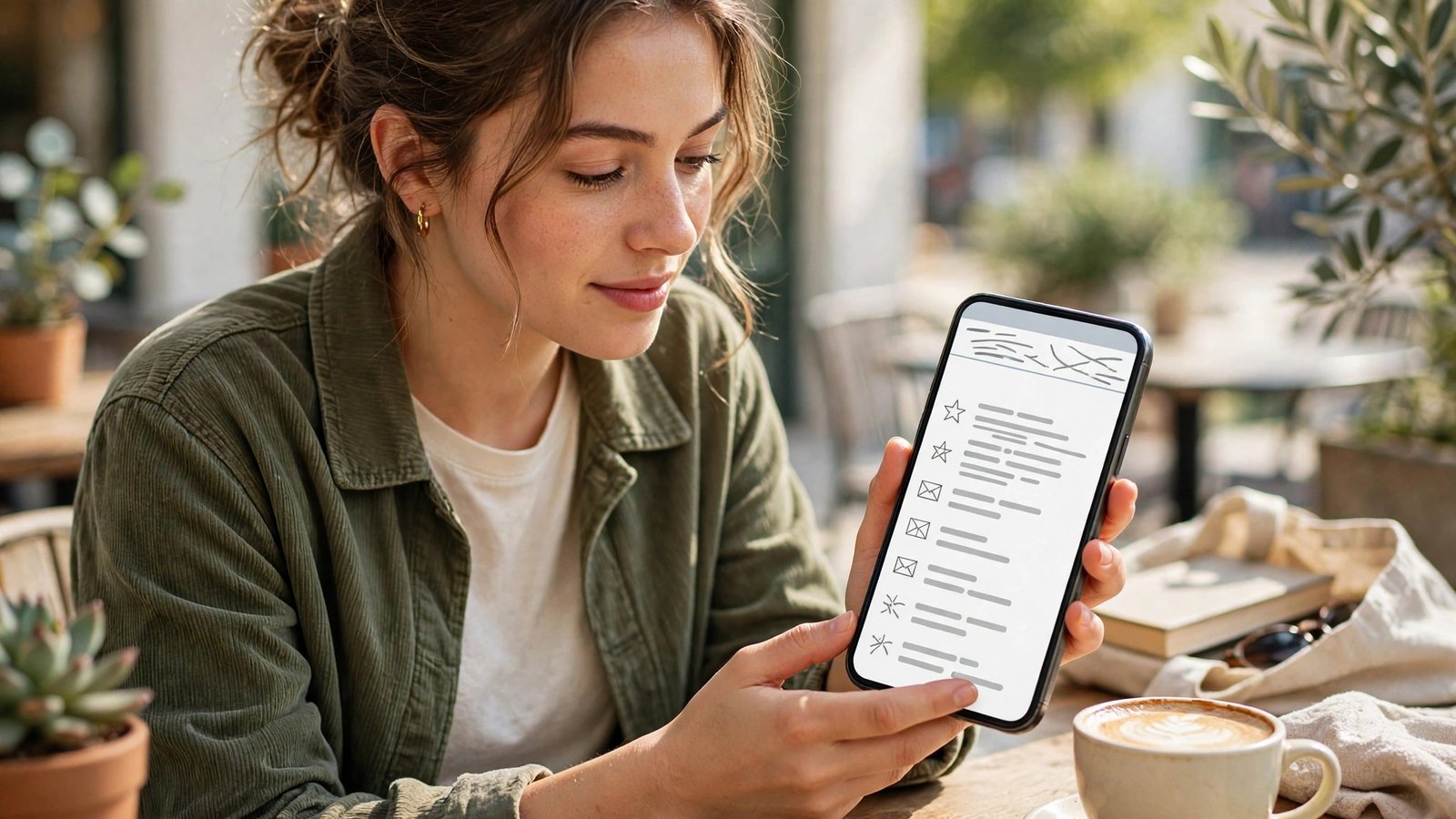 Reader opening a newsletter on a phone