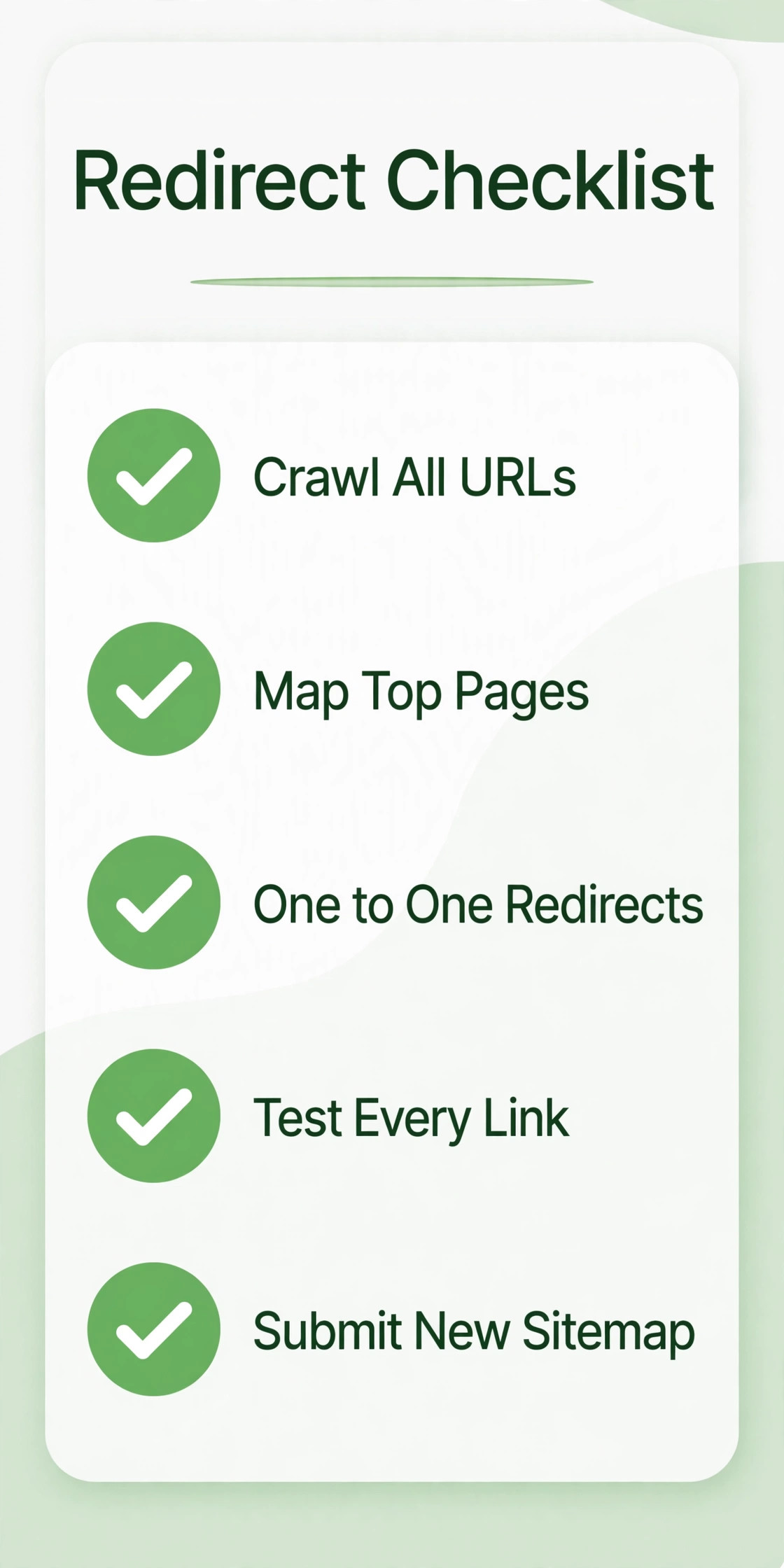 Shopify redirect checklist visual