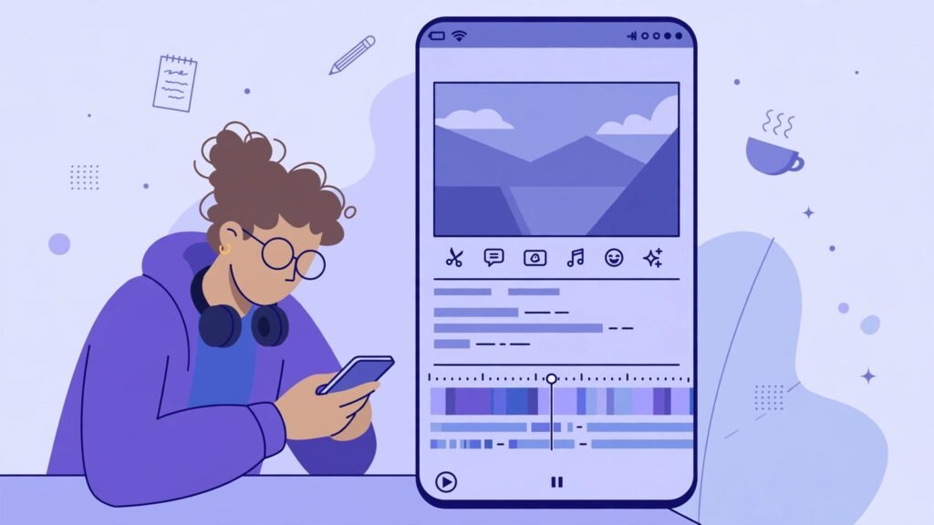 Editing an Instagram Reel with captions on a phone