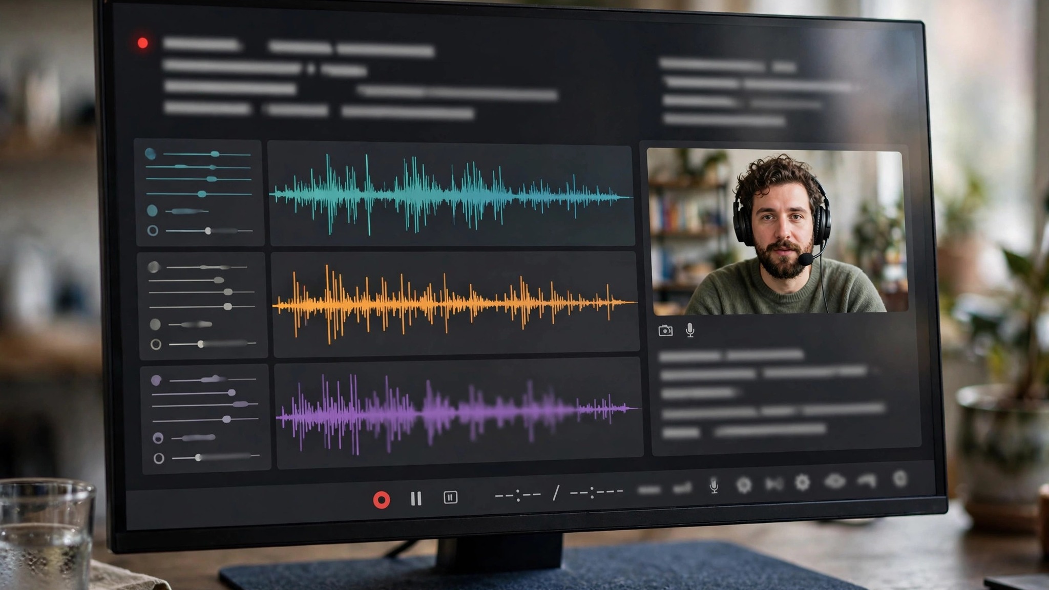 Remote podcast interview recording with separate tracks