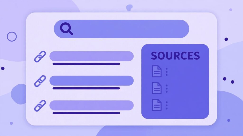 Perplexity research with cited sources