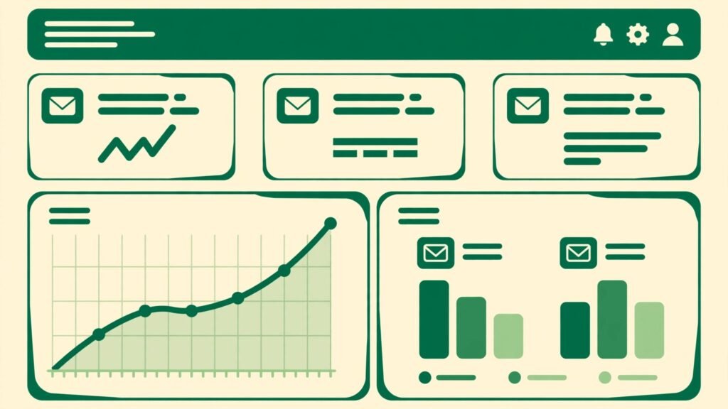 Revenue dashboard showing earnings by email flow
