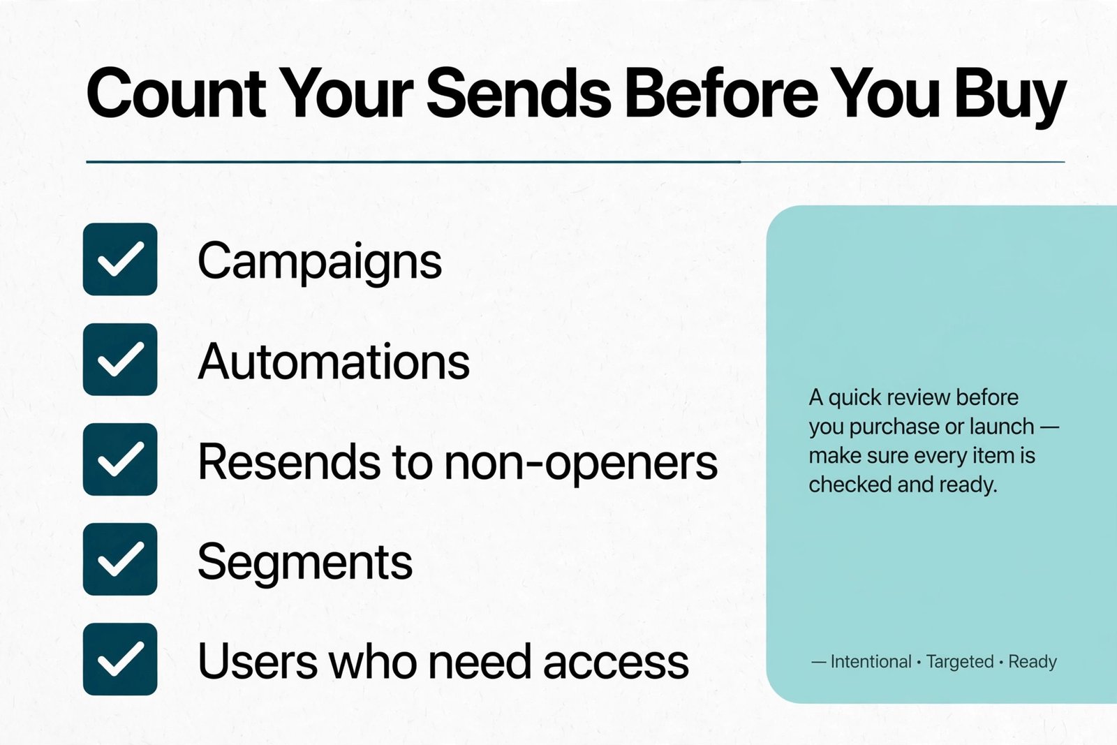 Email send volume checklist before buying