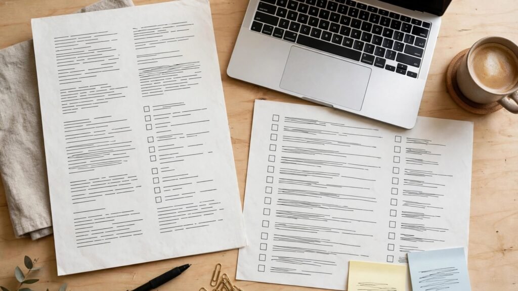 Freelance writing service menu and contract checklist