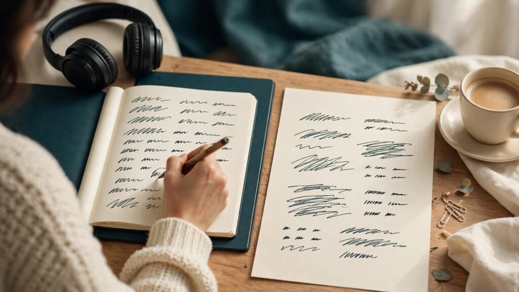 Life coach writing session notes after a client call