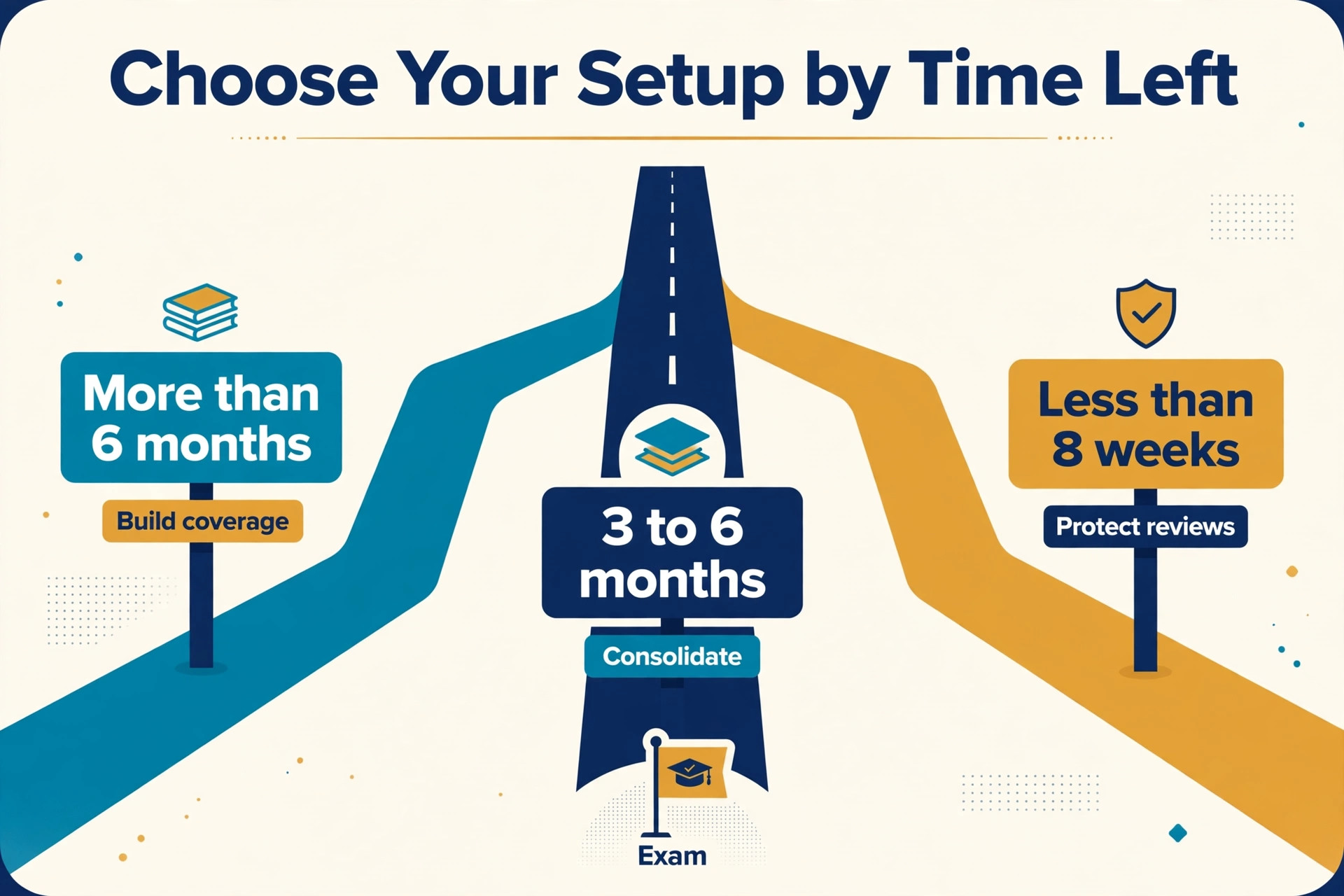Decision guide for Anki setup by time left before a medical exam