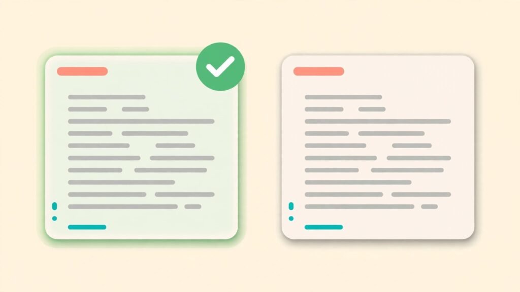 Side by side comparison of two tool options with a choice marker.