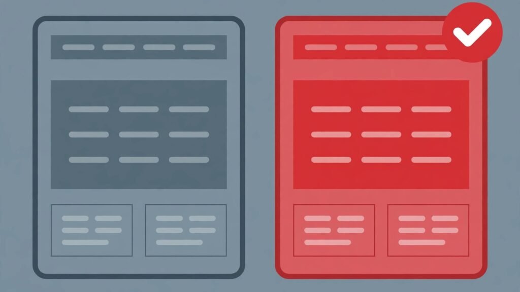 Side by side comparison of two tool options with a choice marker.