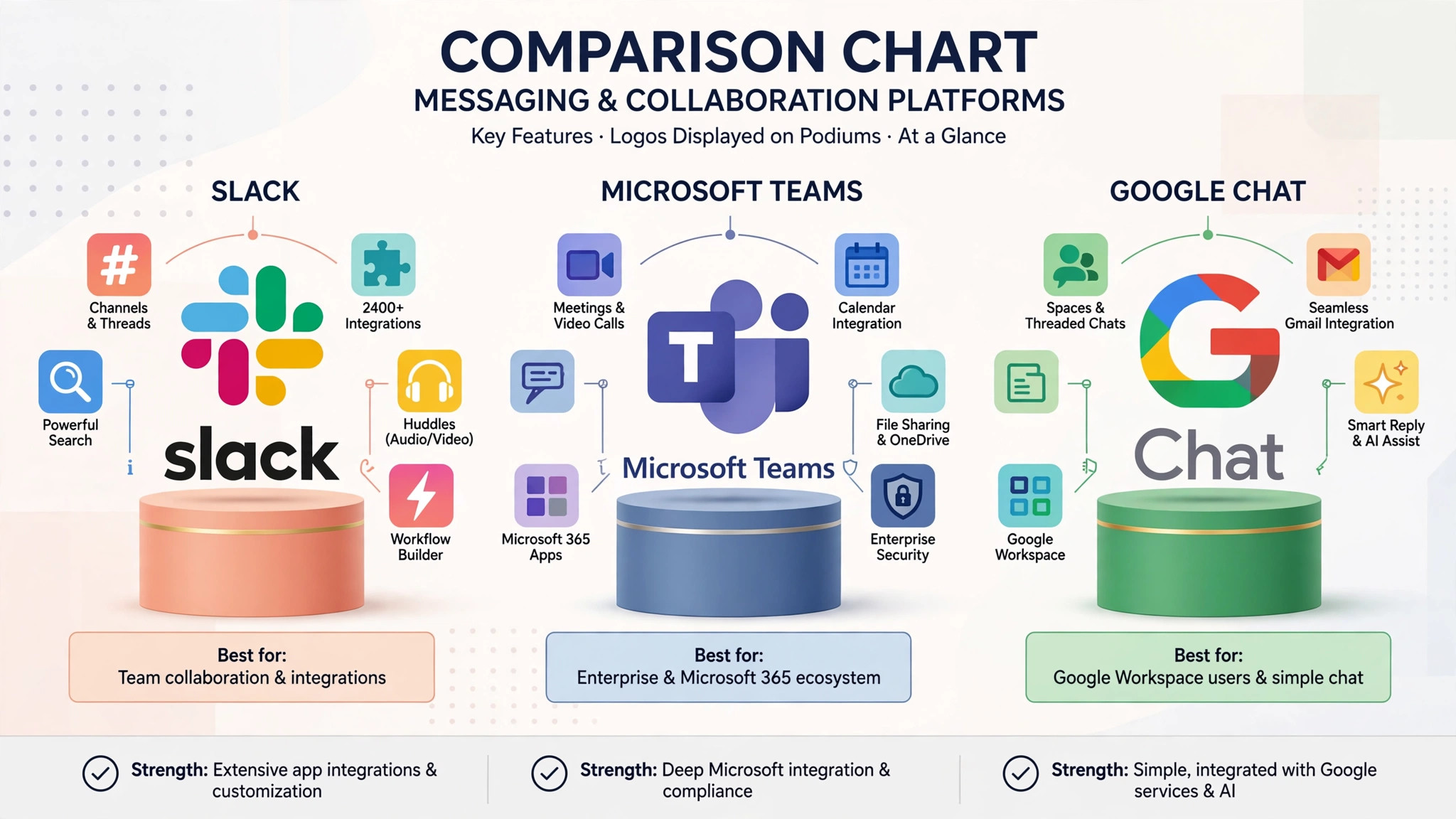 Comparing the best team communication software options Slack Microsoft Teams and Google Chat side by side