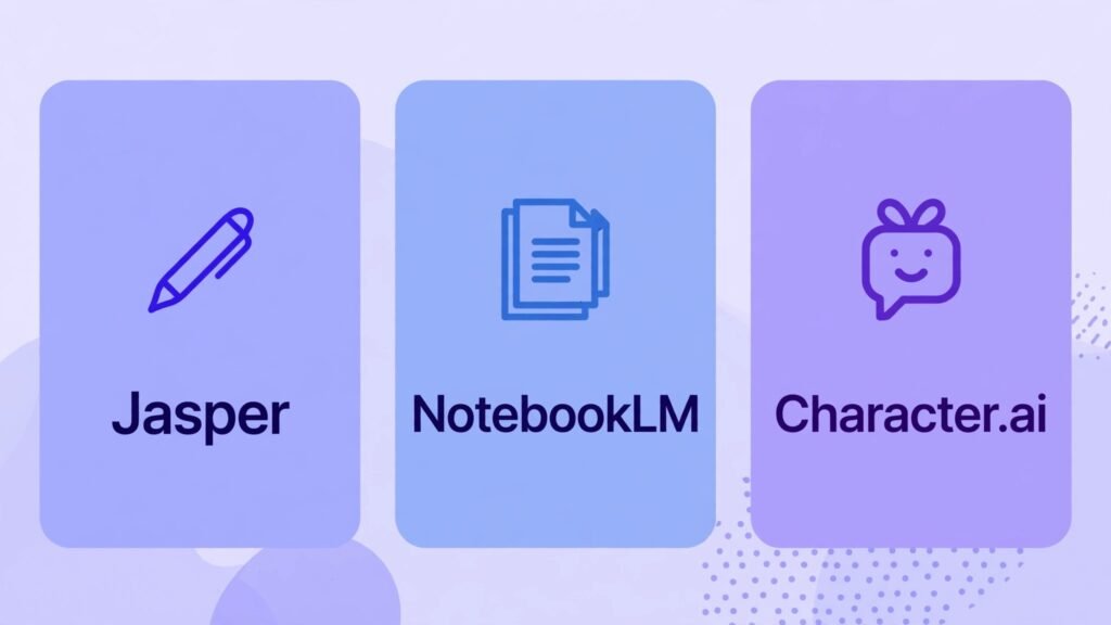 Specialist ChatGPT alternatives — Jasper, NotebookLM and Character.ai