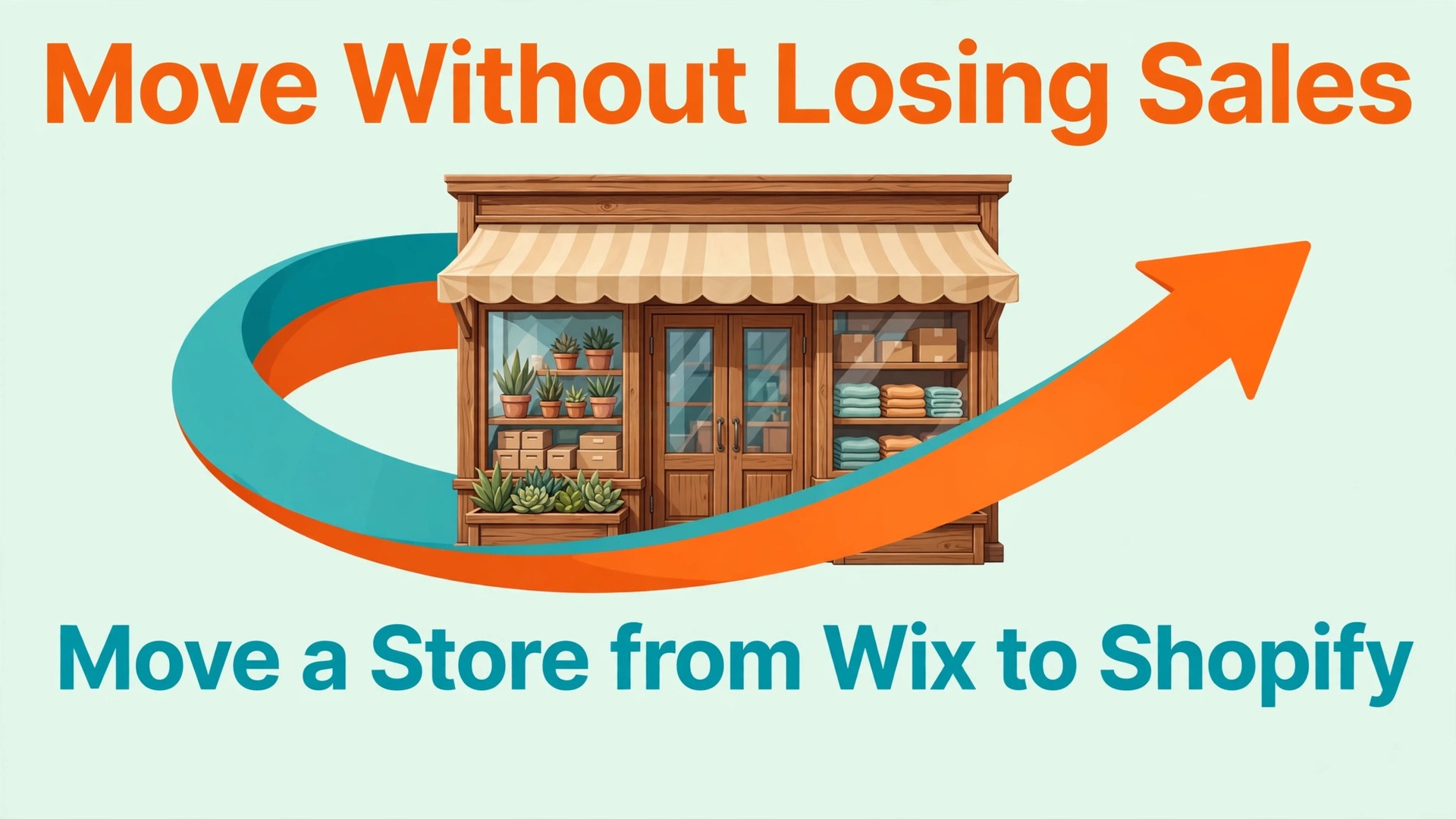 Switch Wix to Shopify store thumbnail with a single storefront and timeline arrow