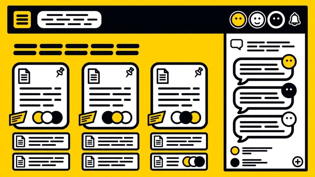 Team wiki page with shared docs and comments