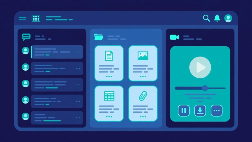 Microsoft Teams channel with chat files and meeting recording