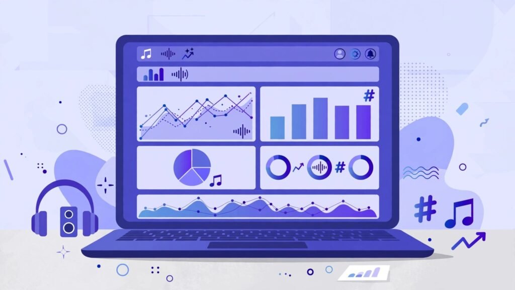 TikTok trend dashboard with sounds and hashtags