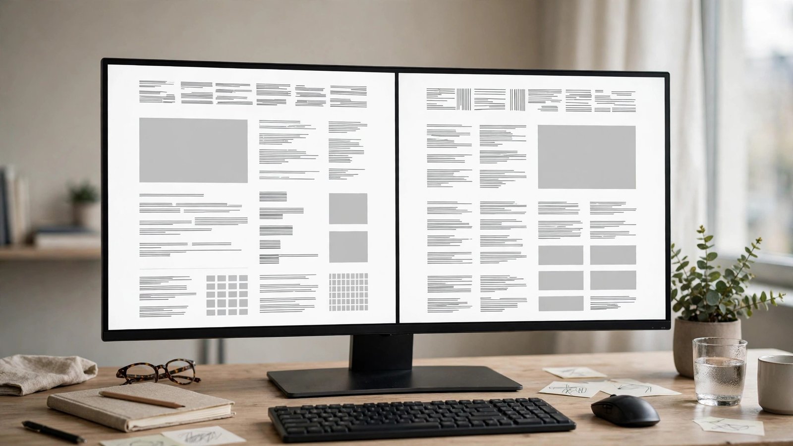Two newsletter homepages side by side on a desktop