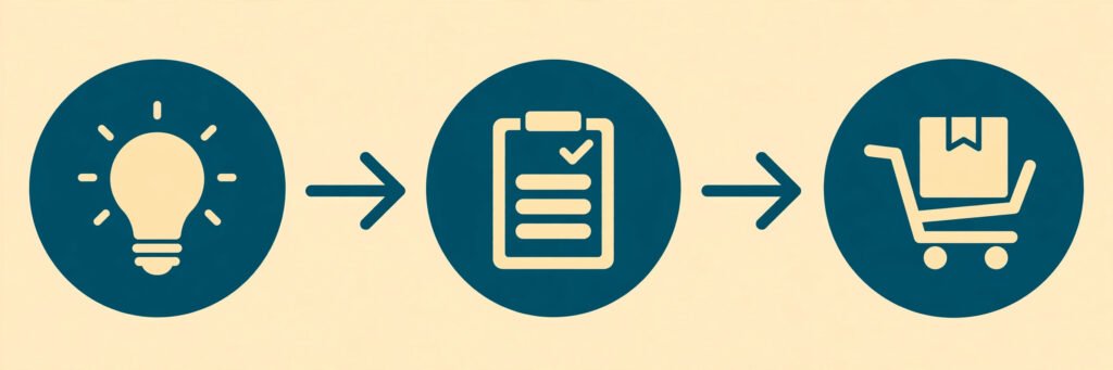 Flat vector illustration of validating a product idea.
