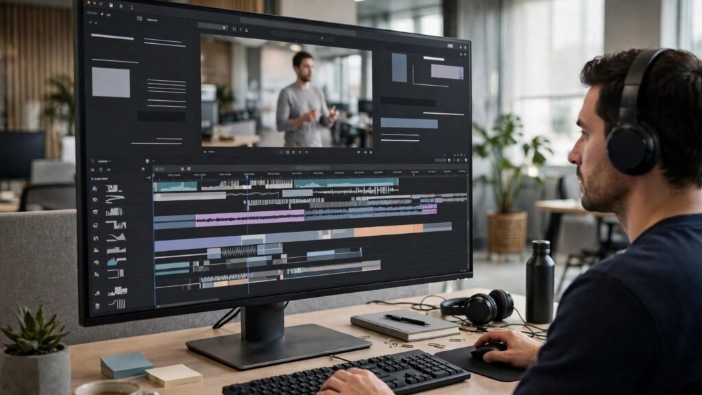 Video localisation workspace with translated captions