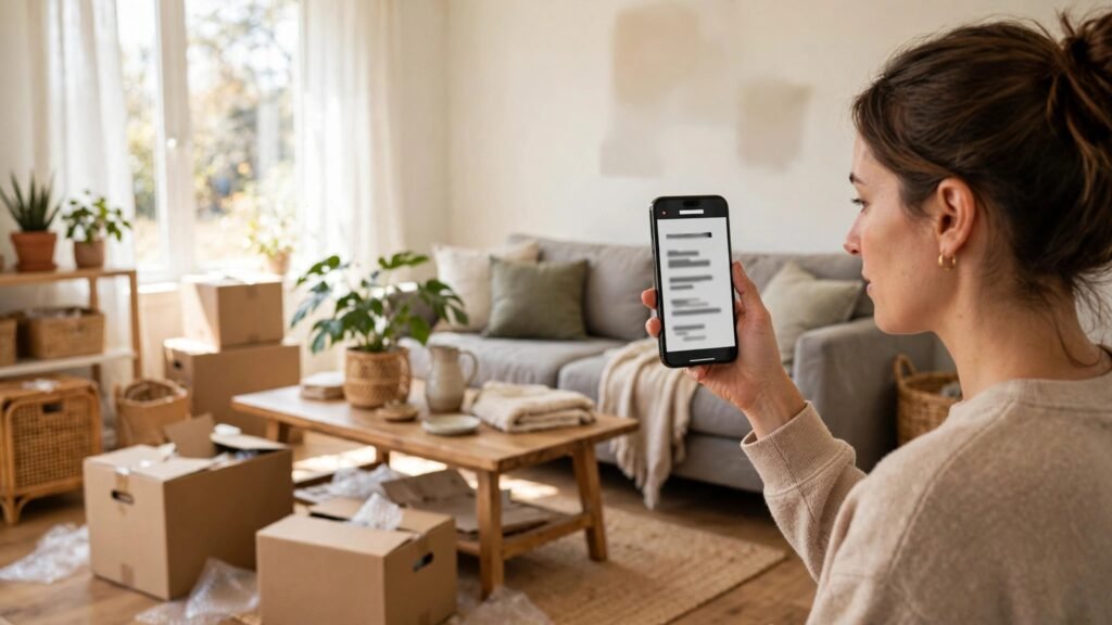 Customer recording a moving video survey on a phone