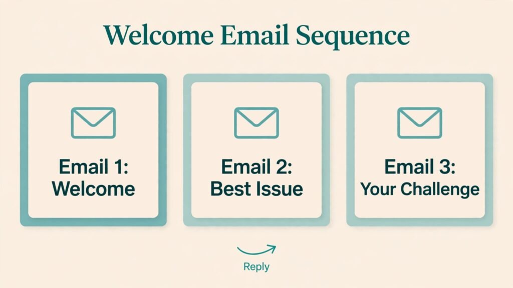 Newsletter welcome email sequence diagram