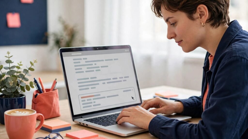 Team member writing a helpful reply to a social comment