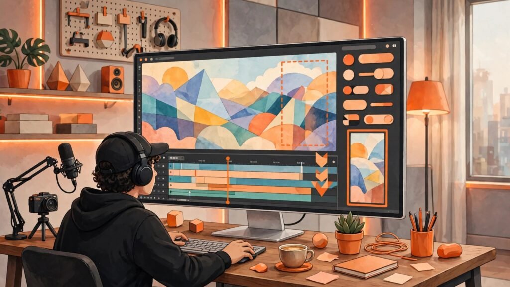 YouTube creator exporting vertical Shorts from a long video